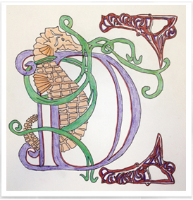 Art Nouveau Initial Letter Art - Drawing on History - Homeschool Art Curriculum